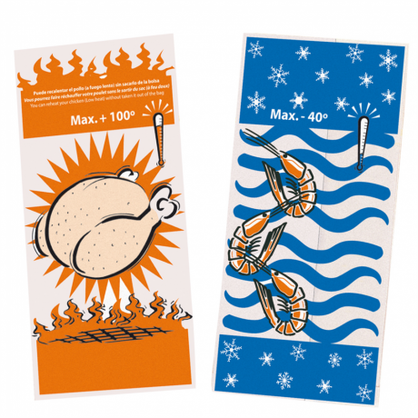 142.73 BOLSAS PARA POLLOS Y CONGELADOS 17+8x35 CM CUATRICROMÍA PAPEL (500 UNID.) - assortiment