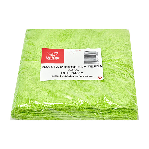 BAYETA MICROFIBRA 40x40. VERDE 4u